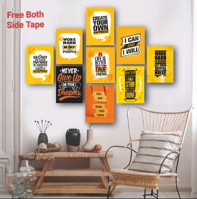 Picture of 9 piece motivational quote pvc wall board for room decoration wall decoration items combo of PVC Combo Set