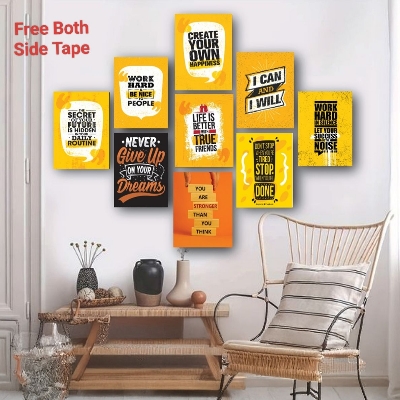 Picture of 9 piece motivational quote pvc wall board for room decoration wall decoration items combo of PVC Combo Set