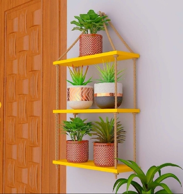 Picture of Wall Hanging Shelf 3 Layer Multifunctional Wall Shelf . Handmade Crafty Item Wall Decorative Rack For Home And Office.