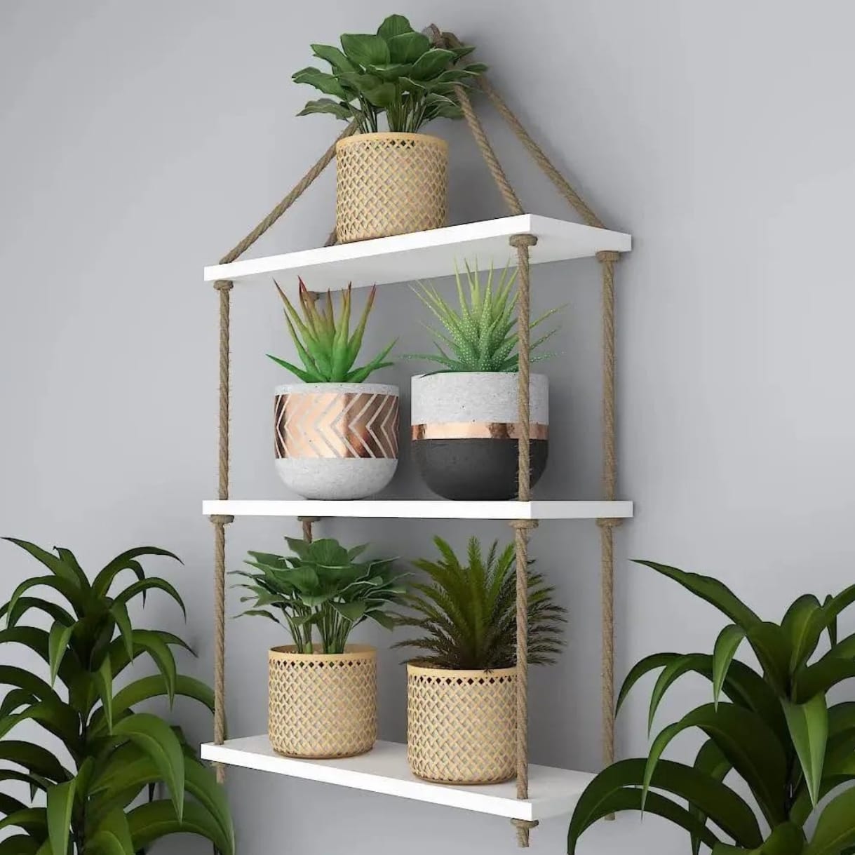 Picture of Wall Hanging Shelf 3 Layer Multifunctional Wall Shelf . Handmade Crafty Item Wall Decorative Rack For Home And Office.