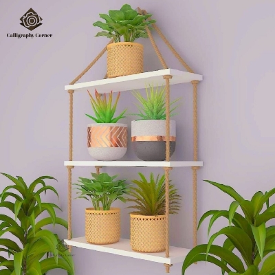 Picture of Wall Hanging Shelf 3 Layer Multifunctional Wall Shelf . Handmade Crafty Item Wall Decorative Rack For Home And Office.