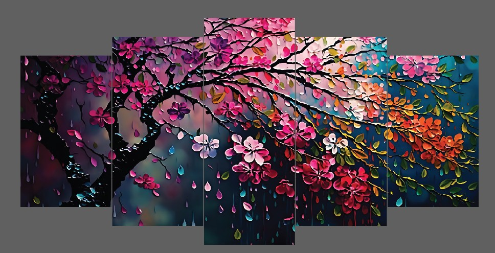 Picture of 5Pcs In 1 Set Wall Canvas Art Ready to Hang for Living Room or Bedroom Home Decoration On Wall Canvas Painting Wall