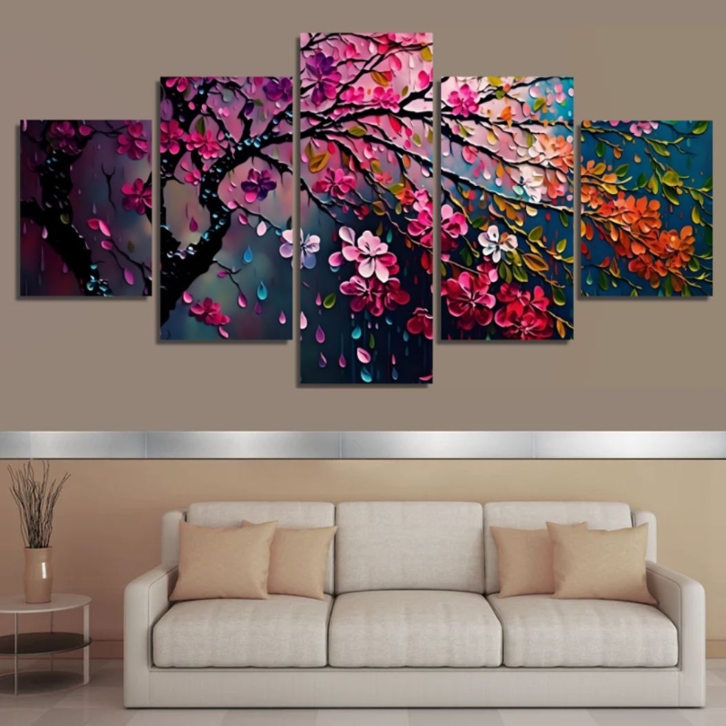 Picture of 5Pcs In 1 Set Wall Canvas Art Ready to Hang for Living Room or Bedroom Home Decoration On Wall Canvas Painting Wall