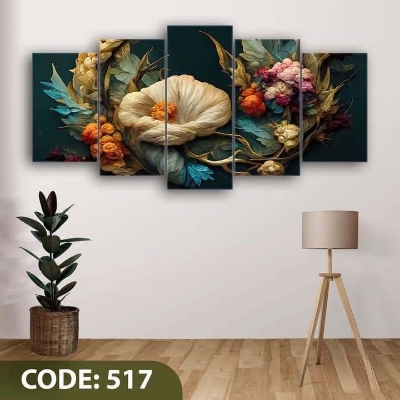 Picture of 5Pcs In 1 Set Wall Canvas Art Ready to Hang for Living Room or Bedroom Home Decoration On Wall Canvas Painting Wall