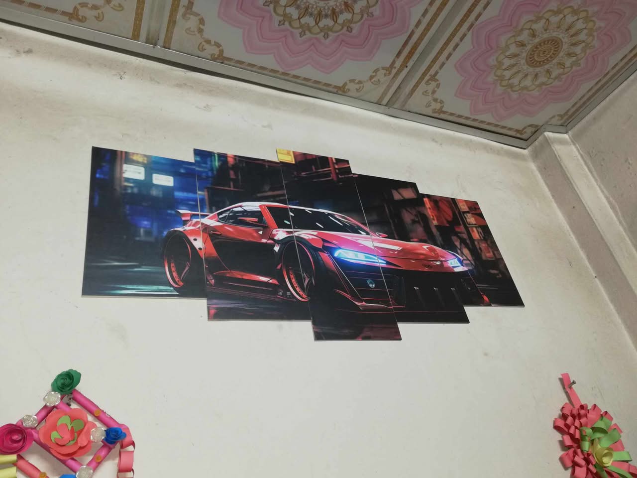 Picture of 5Pcs In 1 Set Wall Canvas Art Ready to Hang for Living Room or Bedroom Home Decoration On Wall Canvas Painting Wall Car poster Canvas