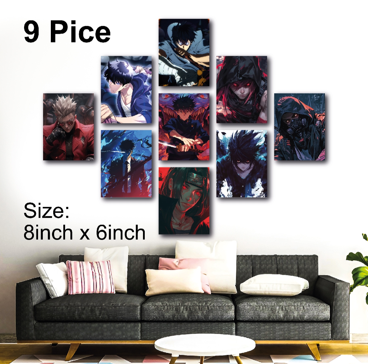 Picture of 9Pice Best Anime Cartoon Wall Canvas For Your Room Decoration