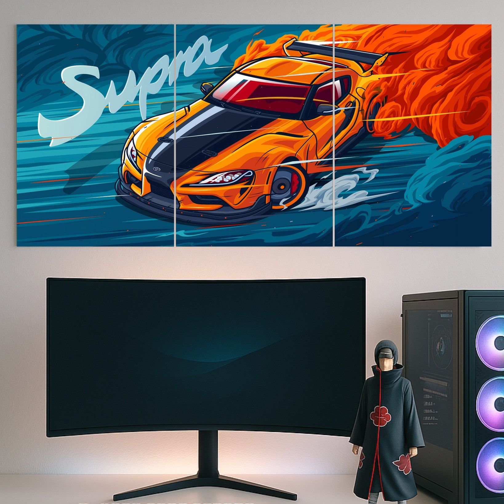 Picture of 3Pcs In 1 Set Wall Canvas Art Ready to Hang for Living Room or Bedroom Home Decoration On Wall Canvas Painting Wall Car poster Canvas