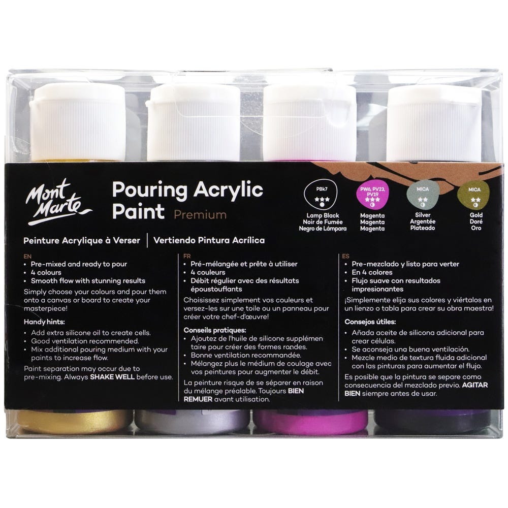 Buy Mont Marte Pouring Acrylic 60ml 4pc-Cosmic at Best Prices in Bangladesh