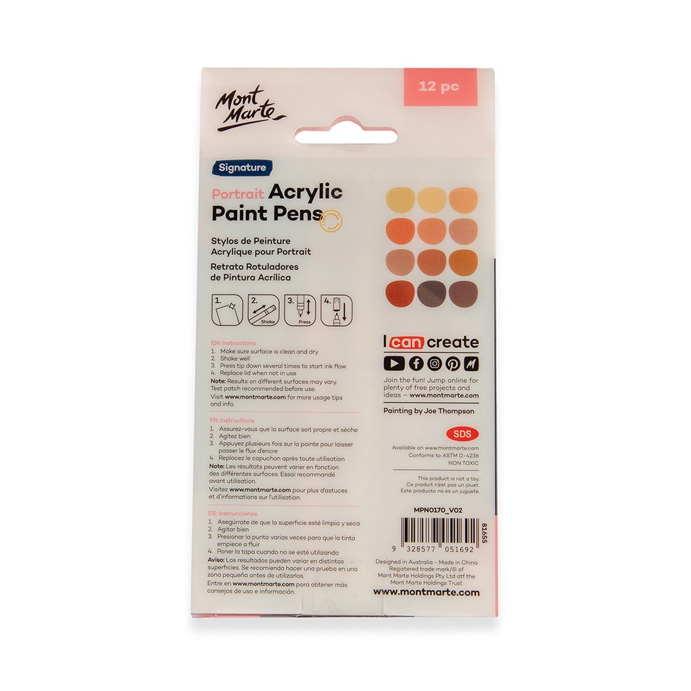 Buy mont-marte-acrylic-paint-pens-skin-tone-broad-tip-12pc at Best Prices in Bangladesh