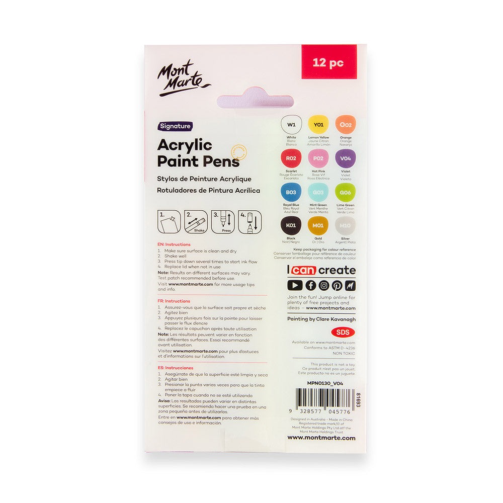Buy mont-marte-acrylic-paint-pens-broad-tip-12pc at Best Prices in Bangladesh
