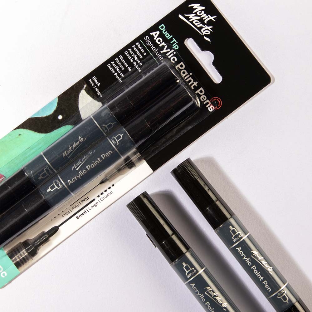 Buy Mont Marte Acrylic Paint Pens Dual Tip Black 2pc at Best Prices in Bangladesh