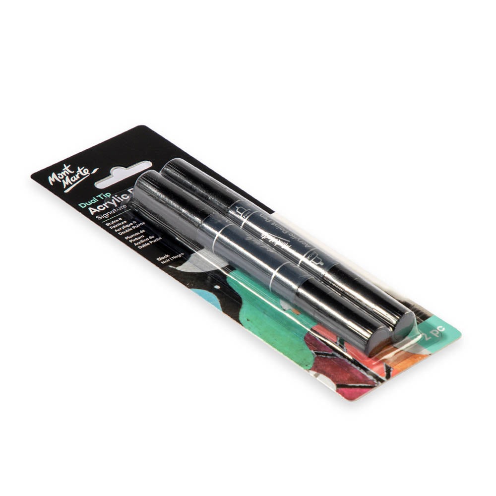 Buy Mont Marte Acrylic Paint Pens Dual Tip Black 2pc at Best Prices in Bangladesh