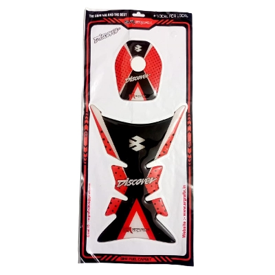 Picture of Fuel Tank pad protector sticker for motorcycle Bajaj -Discover bike. red