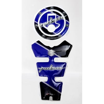 Picture of Fuel Tank Pad Protector Sticker for Motorcycle or Bike Pulsar -Black & Blue