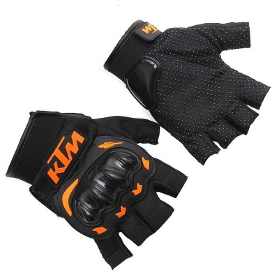 Picture of Motorcycle Half Hand Gloves For Biker Ktm Orange - Hand Gloves For Bike
