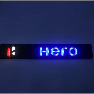 Picture of Bike Brand Name LOGO plate LED light for HERO. Motorcycle logo light - Bike Accessories