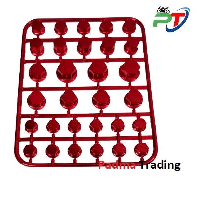 Picture of Motorcycle Nut Bolt Cap Cover Decoration for Motorcycle. Universal Nut Cap cover 30Pcs-set Red
