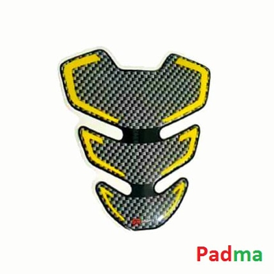 Picture of Mini 3D Carbon Fiber Bike Fuel Tank Pad Protector For Motorcycle- Yellow