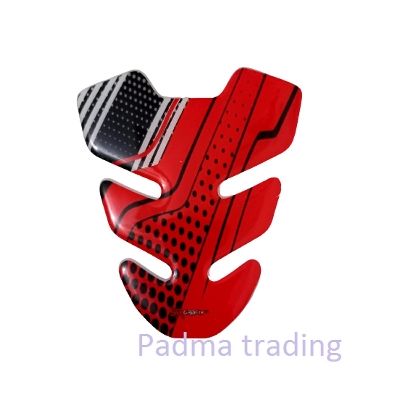 Picture of 3D Mini Carbon Fiber Fuel Tank Protector sticker For any Motorcycle. RED