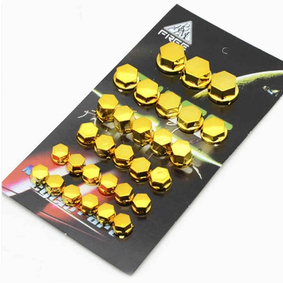 Picture of Motorcycle Nut Bolt-Screw Cover Cap / Nut Cap For Motorcycle Decoration Item For Bike 30Pcs-Golden