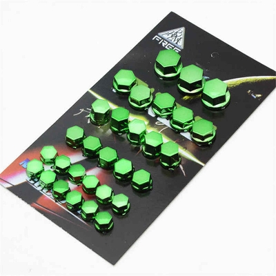 Picture of Motorcycle nut bolt-Screw cover cap / Nut Cap For motorcycle .Decoration item for Bike 30Pcs- Green