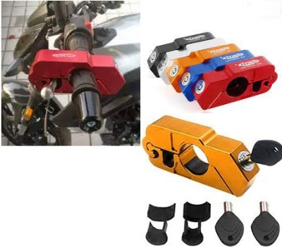 Picture of Bike lock/motorcycle security lock. Handle grip lock red black blue gold color -