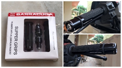 Picture of Italian Design Supper Grips. Rubber With Aluminium insert. Barracuda Grip for Motorcycle