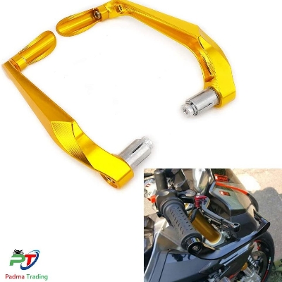Picture of Universal CNC Alloy Handle Lever Guard For Motorcycle. Full Golden