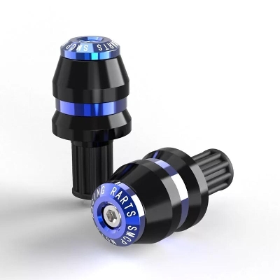 Picture of Universal Motorcycle 7/8" Handle Bar Grips End Slider Cap CNC Gutli- Black & Blue