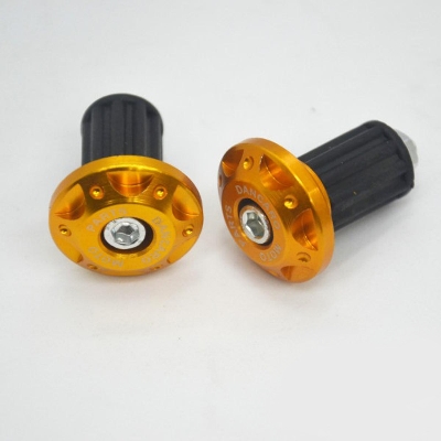 Picture of Universal Motorcycle 7/8" Handle Bar CNC Gutli Grips End Slider Cap or Small FZ- Golden