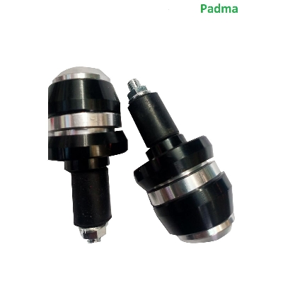 Picture of Universal Motorcycle 7/8" Handle bar CNC Gutli grips end slider cap- Miner - Silver