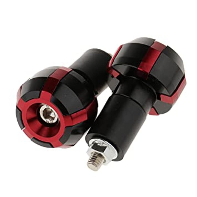 Picture of CNC Universal Motorcycle 7/8" HandlebarGutli. Grips End Cap Plug-1 Pair. Stripe Red