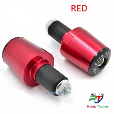 Picture of Universal Motorcycle Handlebar CNC Gutli. Grips End Cap Plug or Gutli  Full Red