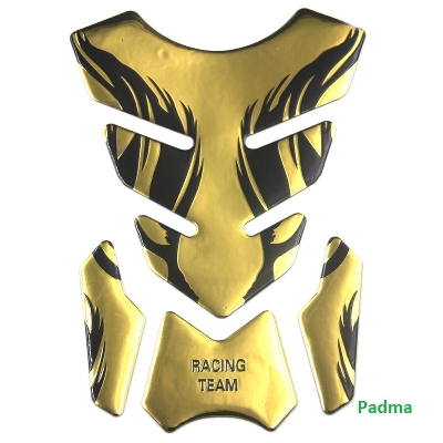 Picture of Universal Fuel Tank Pad Protector Sticker For All Motorcycle- Fire-Gold