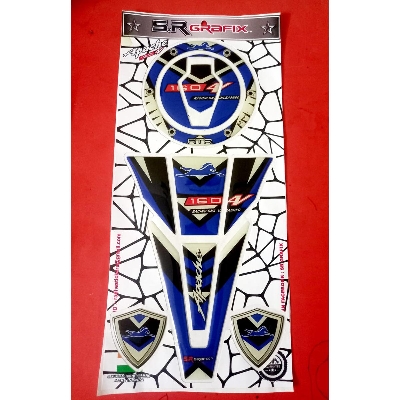 Picture of 3D Carbon Fiber Tank Pad Protector Sticker For Apache RTR 4V. Blue