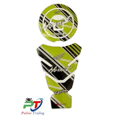 Picture of 3D Fuel Tank Pad Protector Sticker For Honda Hornet motorcycle. Neon