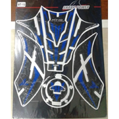 Picture of MT 15 3D Carbon Fiber Motorcycle Tank pad protector Sticker- Blue