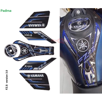 Picture of Yamaha FZ150I V3 Tank Pad Protector Sticker - Black & Blue