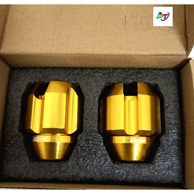 Picture of Goyo Gutli Aluminum Slide Cover for Motorcycle. nut or bumper cap. Gold