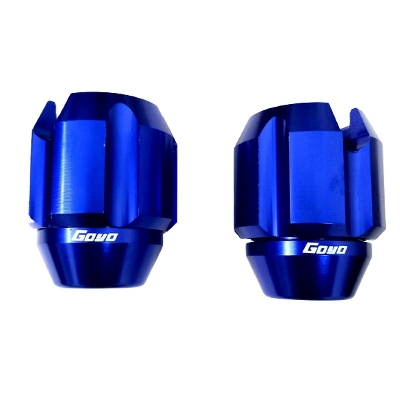 Picture of CNC aluminium slider cap Bumper Goya gutli for Motorcycle. Blue 2 Pis