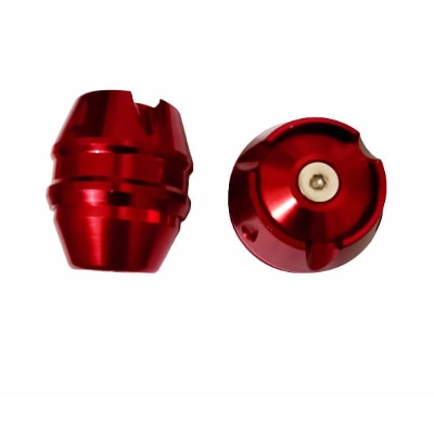 Picture of CNC aluminum Universal slider cap or bumper cap gutli for Motorcycle. - Small- RED 2 Pis