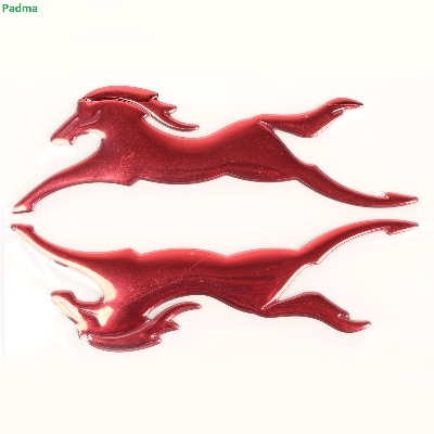 Picture of 2 Pis Apache Horse Logo Sticker -. T.V.S Ambos Sticker . Red