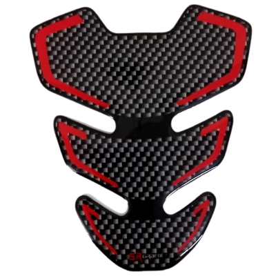 Picture of 3d mini tank pad sticker for motorcycle. Red - bike stickers