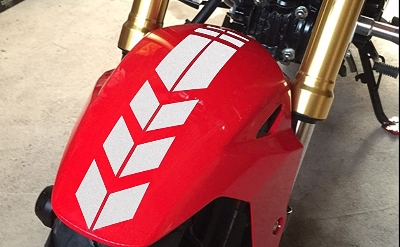 Picture of Motorcycle / Bike Reflective Mudguard Sticker , Decoration Sticker silver color