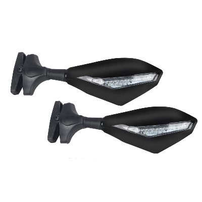 Picture of Universal Body Kit Motorcycle Looking Glass with Indicator-- Carbon motor bike indicator Rear View Glass- 1616
