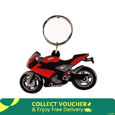 Picture of Bajaj Pulsar Bike Model key ring or Key chain - Red