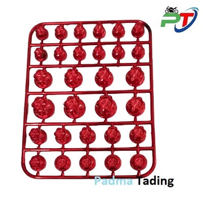 Picture of High Quality 30pcs/set Chrome Plating  Screw Nut Cap for Motorcycle , Decoration item- RED