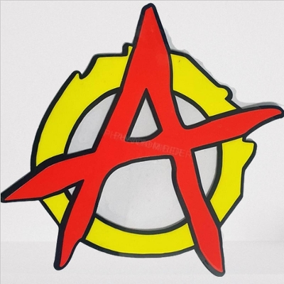 Picture of A Name alphabet Sticker for Motorcycle Or LapTop. Decoration Sticker Yellow