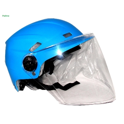 Picture of STM Half Face Helmet With visor glass For Men and Women- Blue