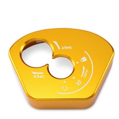 Picture of CNC Aluminium Ignition Key cover for R15 V3 Motorcycle. Indo version Golden
